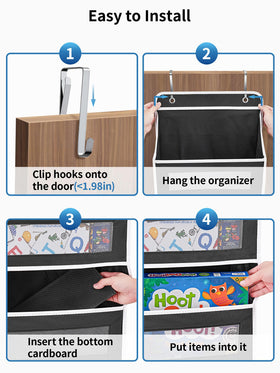 Jarlink door organizer visible behind door with easy access to contents