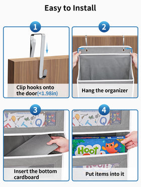 JARLINK door organizer fits doors up to 1.98 inches thick.