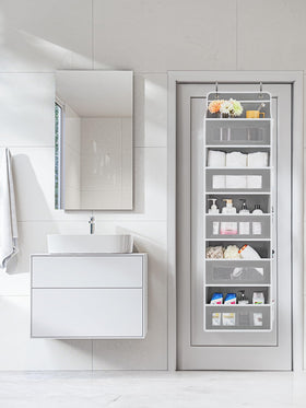 JARLINK door organizer shows clear mesh pockets for quick item finding.