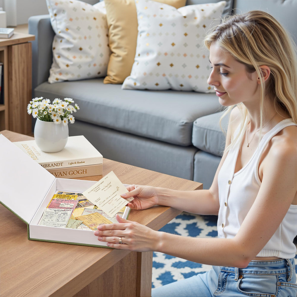 JARLINK faux books on coffee table decor setup for stylish spaces
