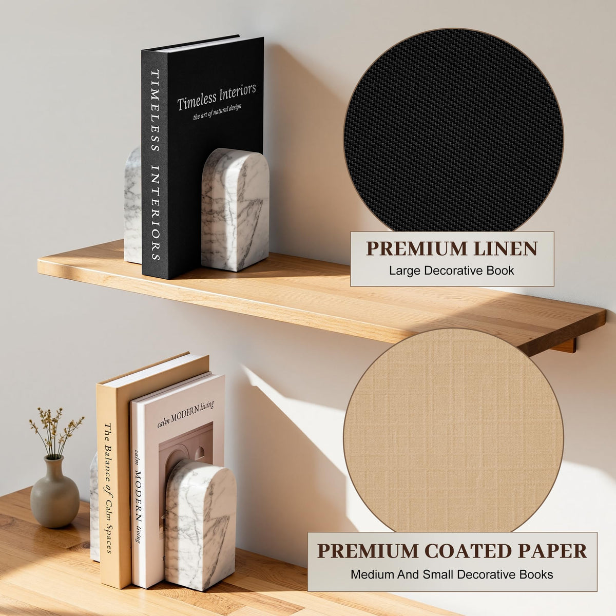 JARLINK premium faux linen texture enhances living room display