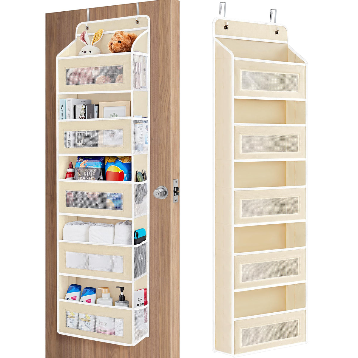 JARLINK over-the-door organizer with five pockets for clutter-free storage.