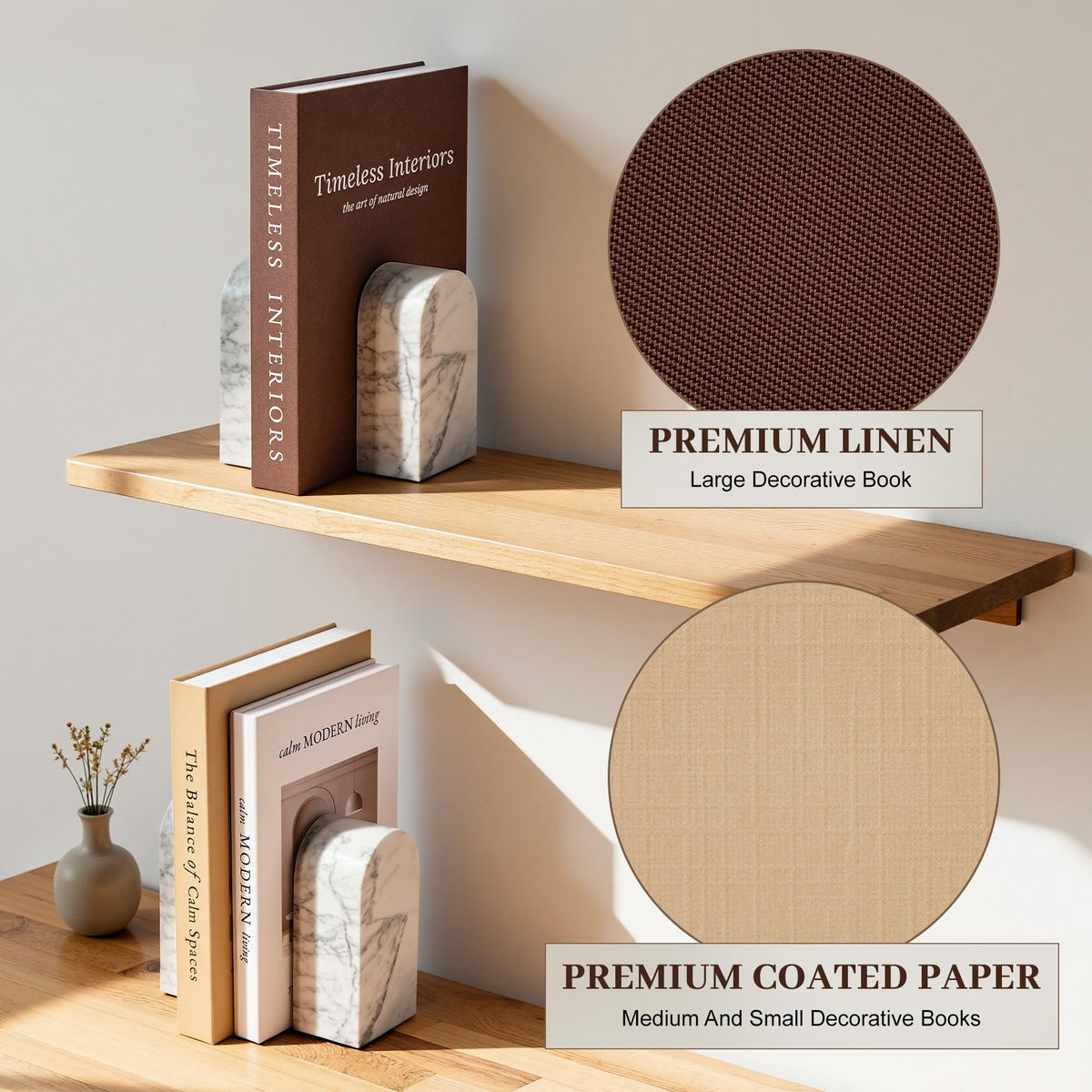 Jarlink premium faux linen texture adds a luxurious finish to shelves