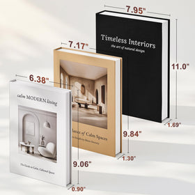 JARLINK stackable decorative books arranged for layered shelf display