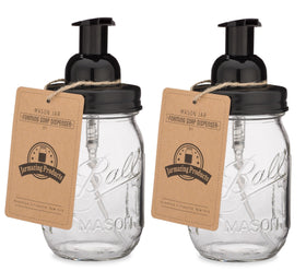 Jarmazing black foaming dispenser cap-pump provides smooth soap dispensing.