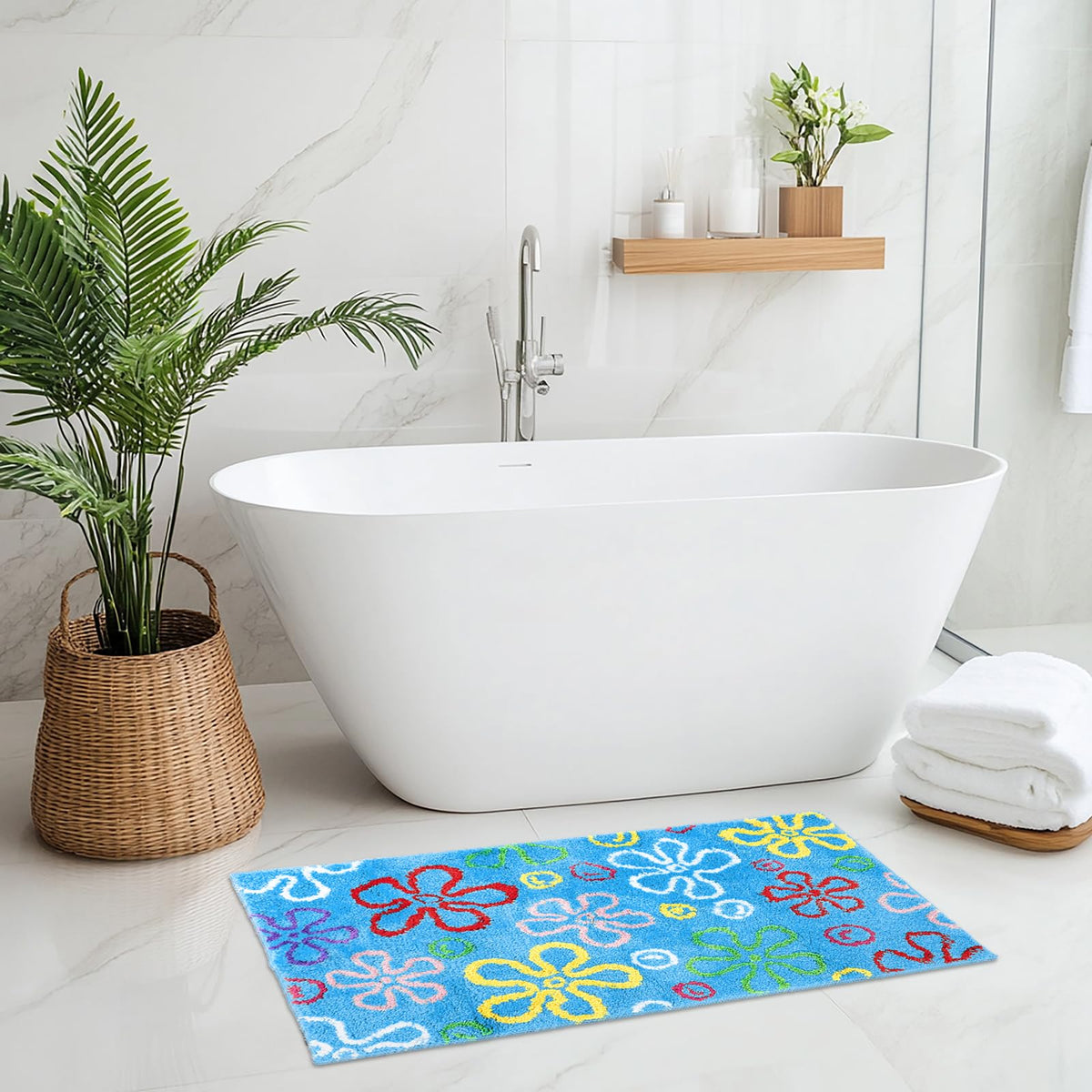 JarThenaAMCS cartoon sponge rug offers durable, easy-care performance