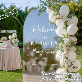 JarThenaAMCS elegant baby shower decal adds a minimalist focal point to any room.