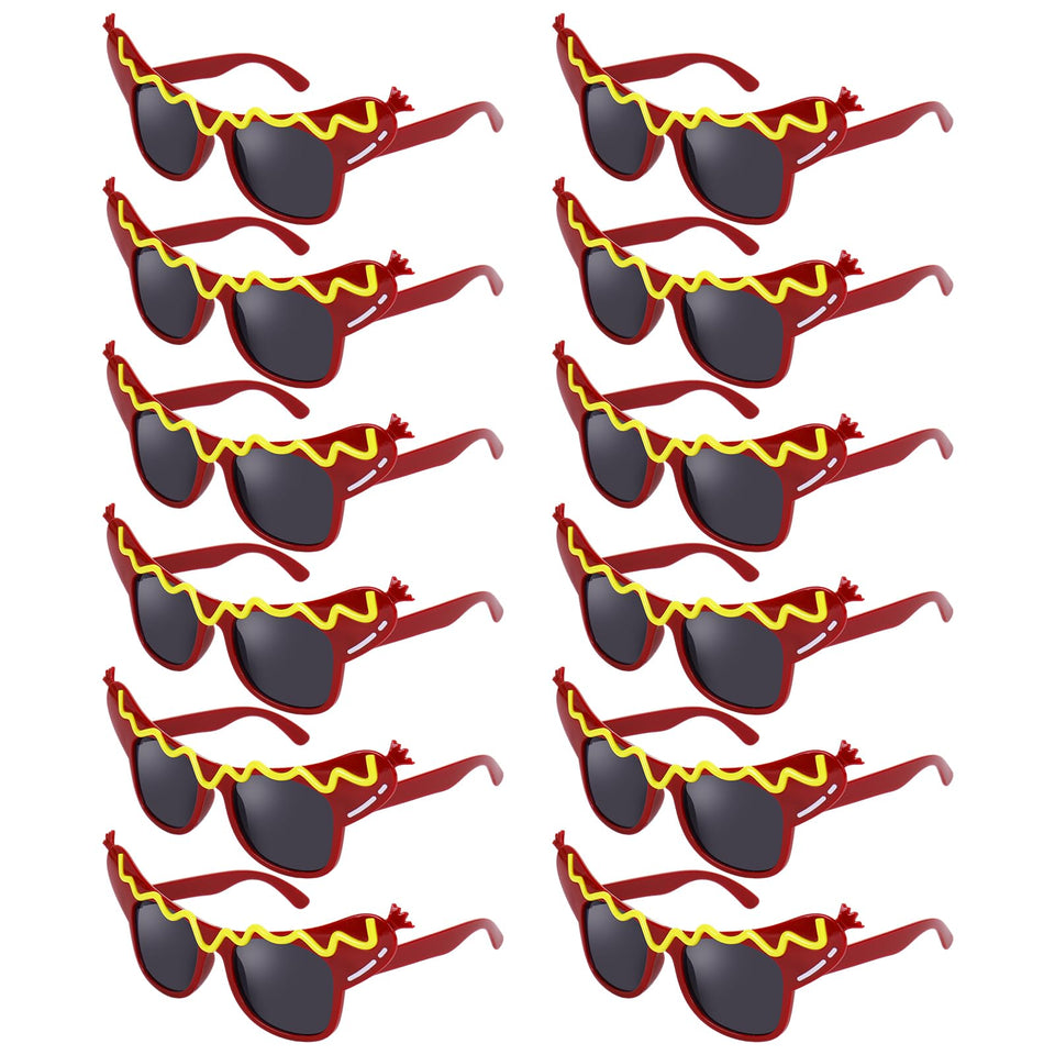 JarThenaAMCS hot dog design glasses for playful selfies and festive photos.