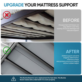 Seven-point anti-sag grid supports memory foam and hybrid mattresses.
