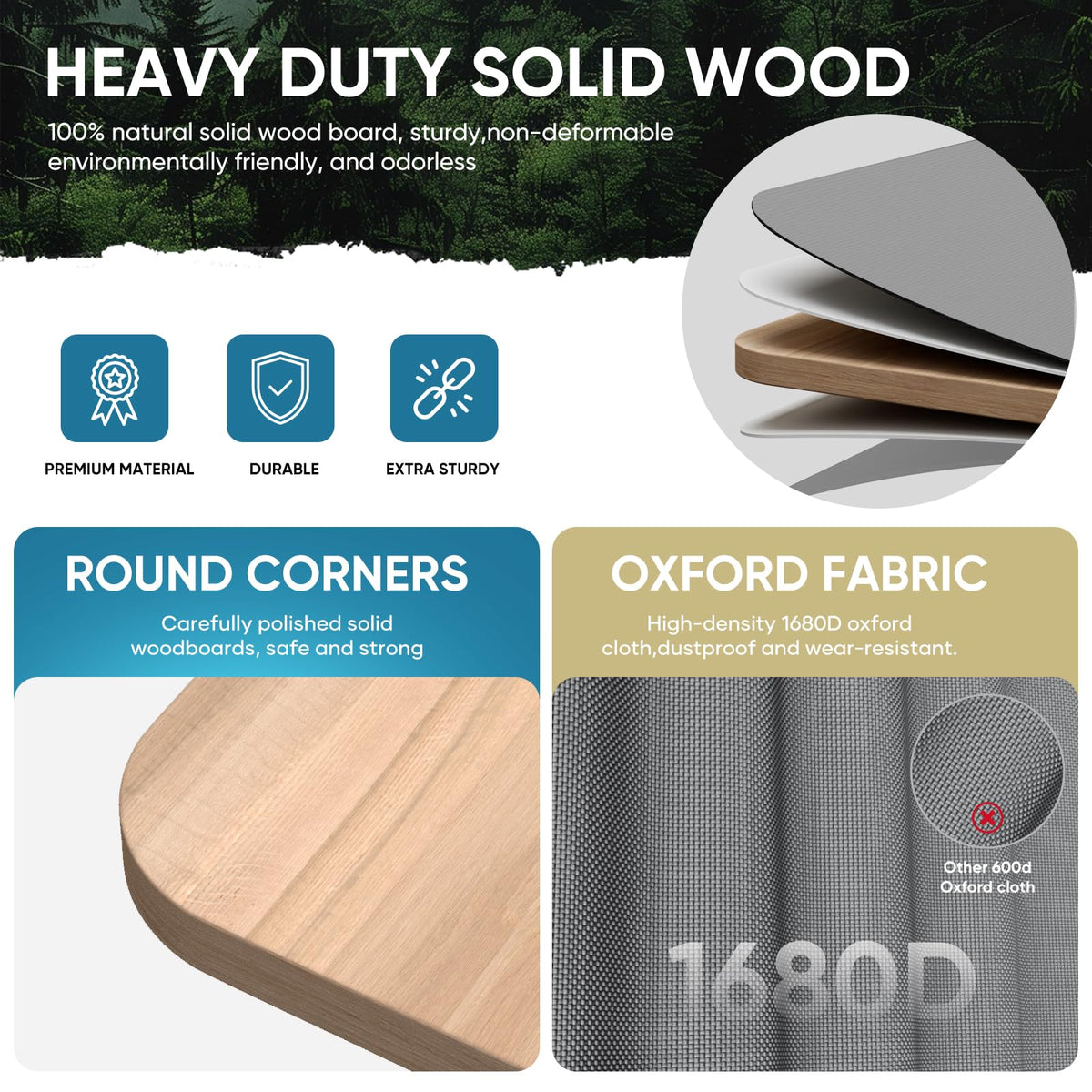 Waterproof 1680D Oxford fabric protects mattresses from spills and moisture.