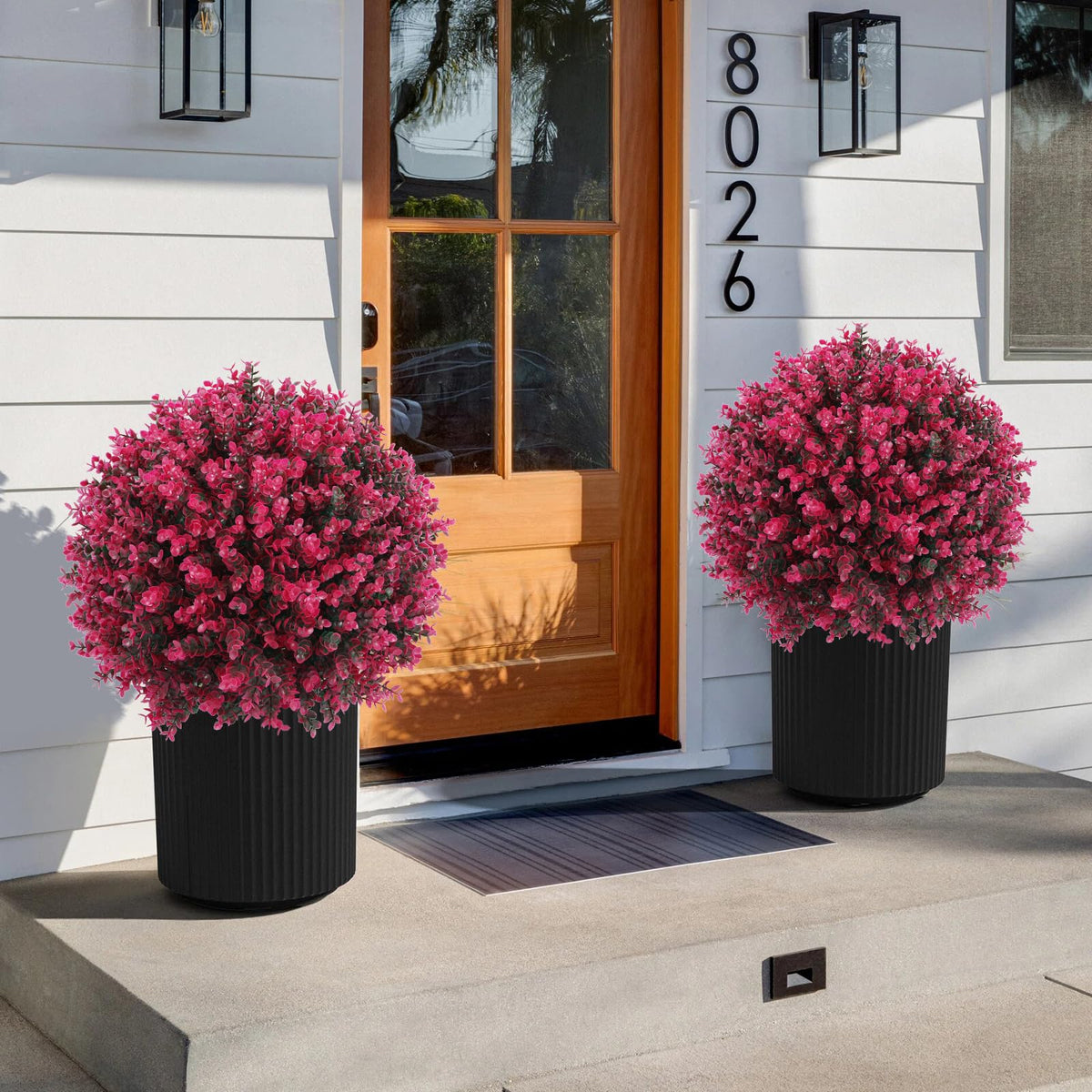 Jasmpig UV-resistant faux plant detail resists sun and weather.
