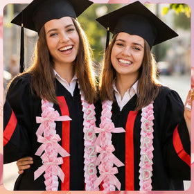 JATEBI soft pink silk texture conveys warm, elegant graduation style.