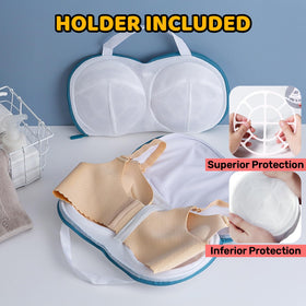 Jatmira bra wash bag with zipper keeps bras securely contained