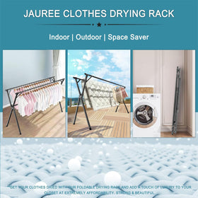 JAUREE 95-inch drying rack featuring 20 hooks for versatile hanging