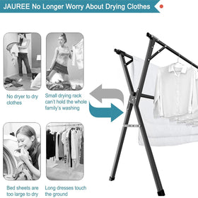 JAUREE 95-inch drying rack with non-slip feet protecting floors