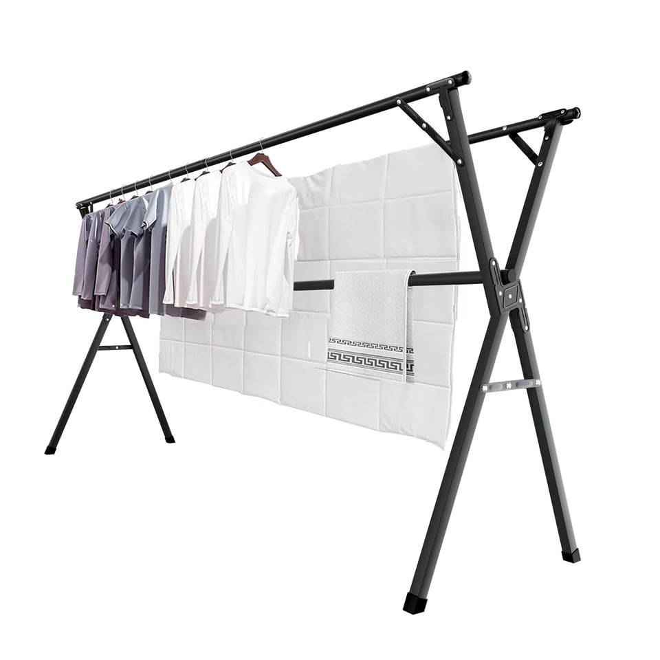 JAUREE 95-inch drying rack with retractable rods for flexible indoor laundry use