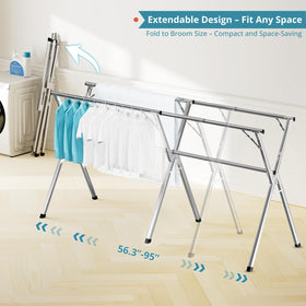 JAUREE foldable drying rack ready for quick, clutter-free storage after use.