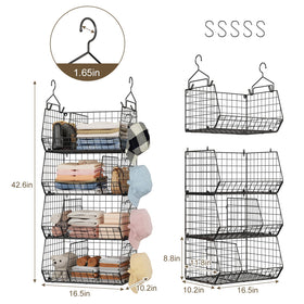 Jautokerdar black hanging closet organizer blends with modern wardrobes while maximizing vertical storage.
