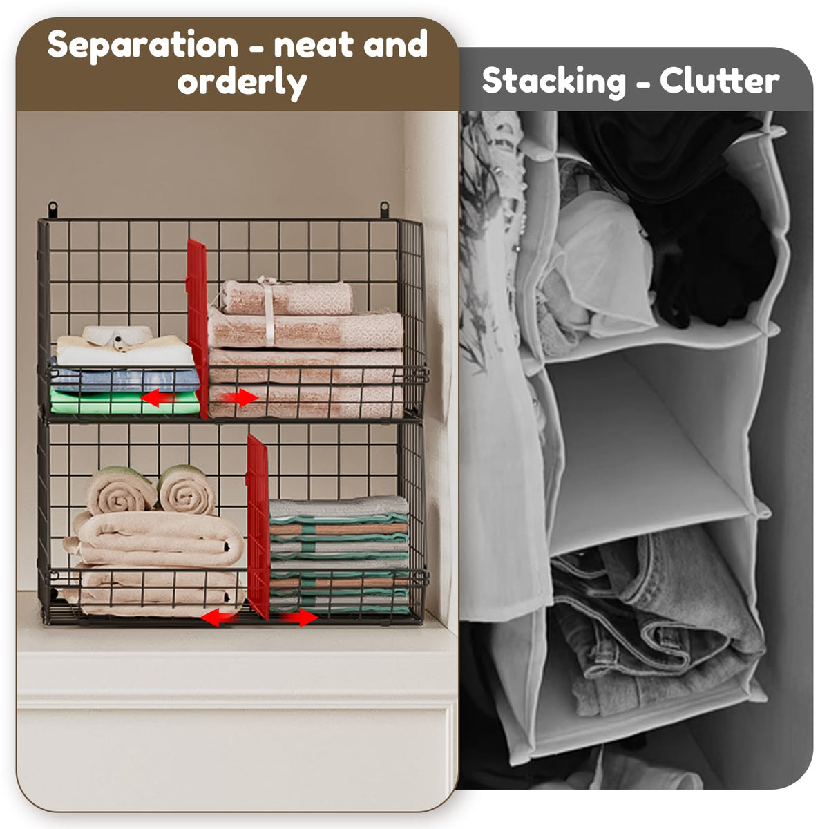 Jautokerdar dividers for closet keep garments organized with clearly separated sections.