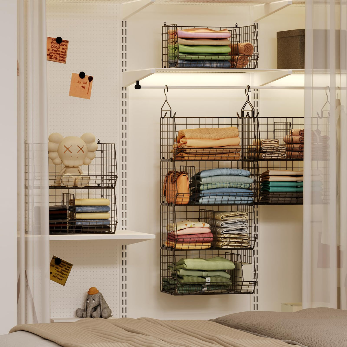 Jautokerdar extra-large storage shelf provides spacious compartments for sweaters and jeans.