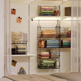 Jautokerdar extra-large storage shelf provides spacious compartments for sweaters and jeans.