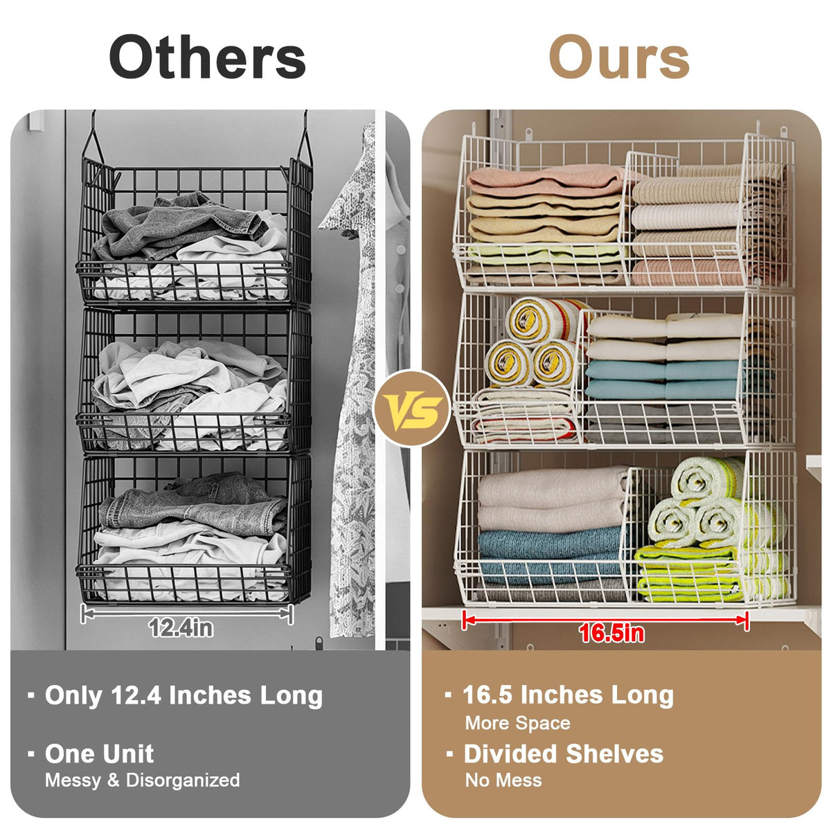Jautokerdar foldable hanging shelves with five S hooks for versatile use