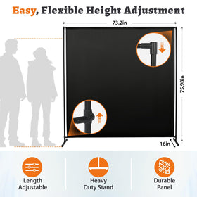 JAUZVIL room divider uses opaque fabric for enhanced privacy.