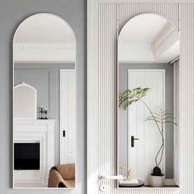 JAWGLOW arched full-length door mirror for a complete outfit view.