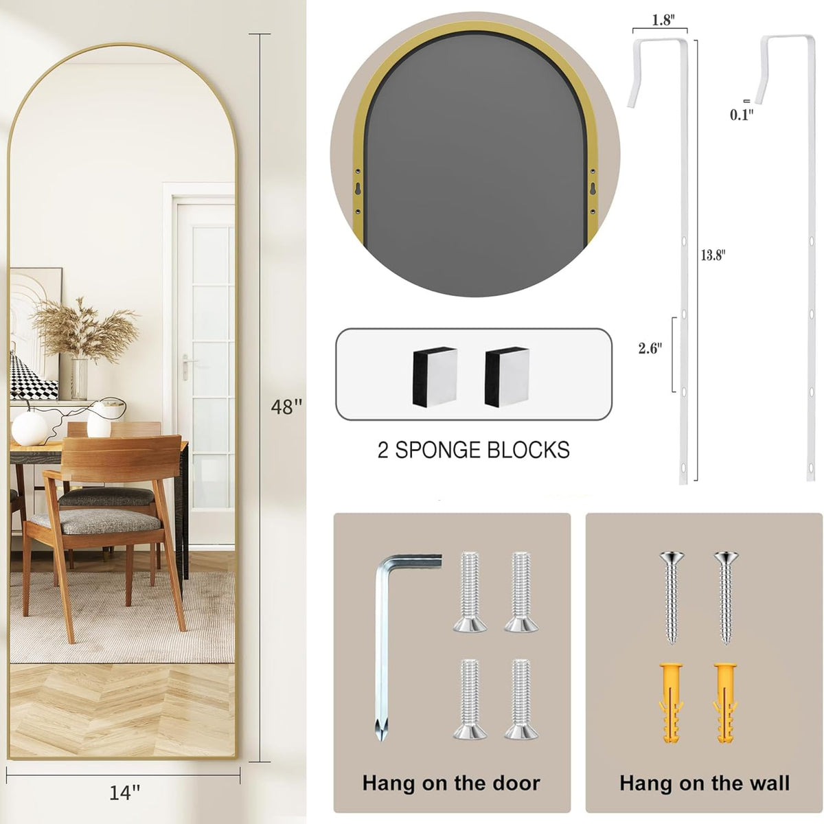 JawGLOW full-body reflection clarity ideal for home outfit checks