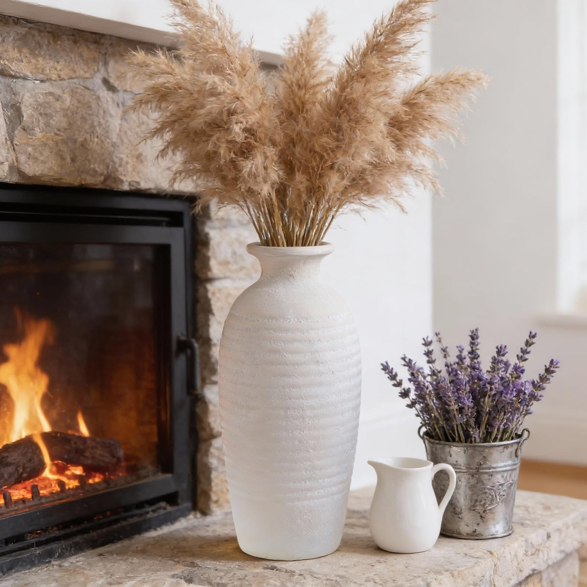 Jaxoriel vase works with fresh, dried, or faux arrangements for versatile displays.