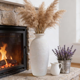 Jaxoriel vase works with fresh, dried, or faux arrangements for versatile displays.