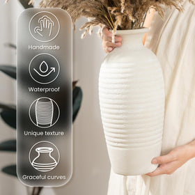Jaxoriel tall centerpieces vase emphasizes dramatic height for living room styling.