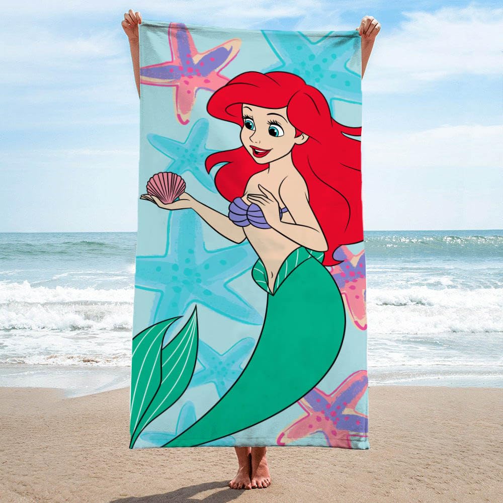 Jay Franco Little Mermaid Ariel towel for bath and pool use, vibrant colors.