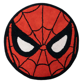 Jay Franco Avengers bath rug with Spiderman design, slip-resistant backing for safe, cozy bathroom moments.