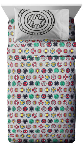 Jay Franco Avengers Pop twin flat sheet provides breathable comfort for kids.