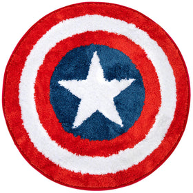 Jay Franco Avengers Shields rug 25-inch, soft and slip-resistant for bathroom or play area.