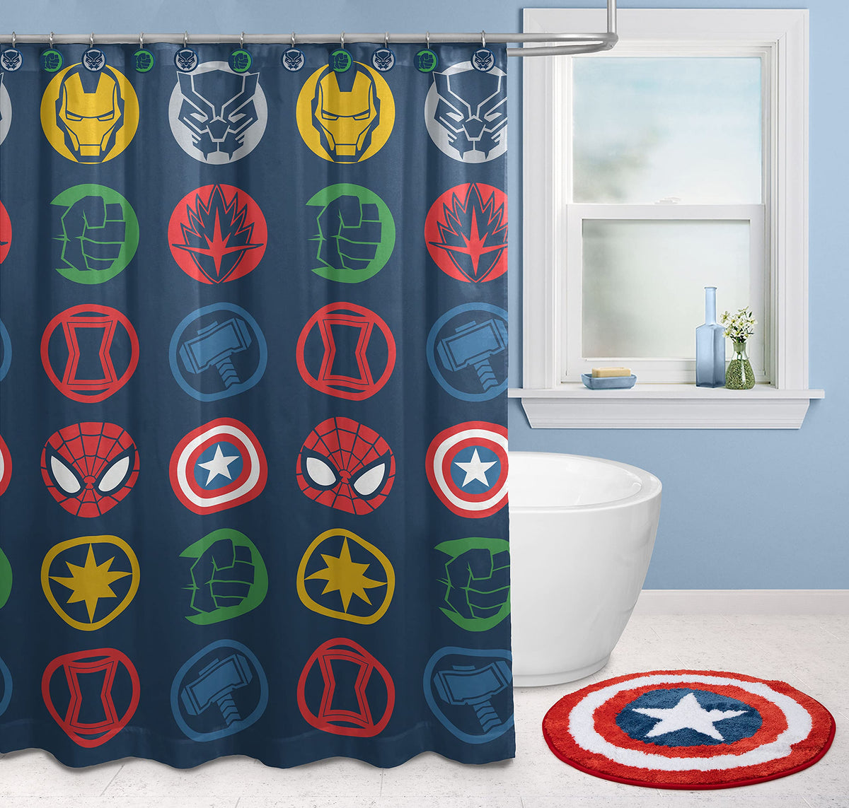 Jay Franco Avengers Shields Thor and Hulk crests create dynamic superhero ambience
