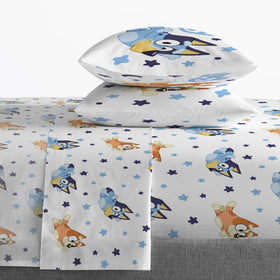 Jay Franco Bluey & Bingo pillowcases paired with shams for a complete look