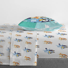 Jay Franco Bluey & Bingo pillowcase with kid-friendly print for bedtime.