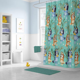 Jay Franco Bluey and Bingo print close-up highlights microfiber fabric for care.