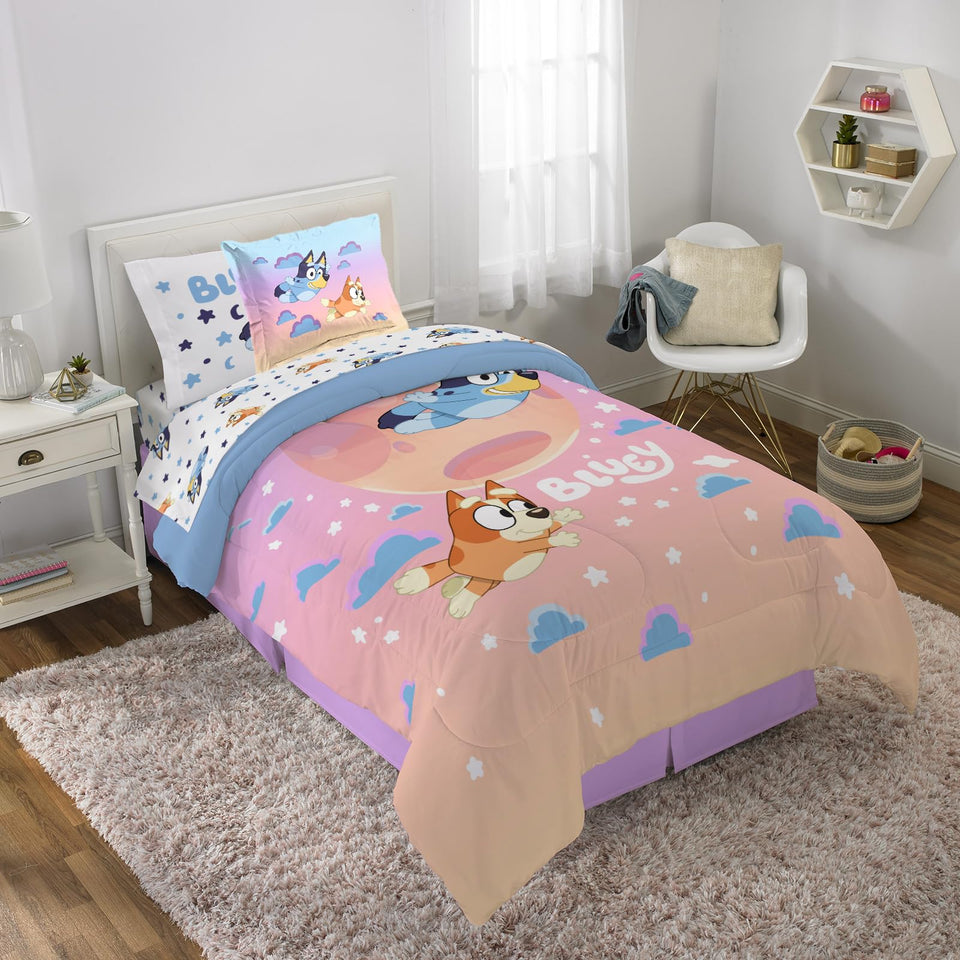 Jay Franco Bluey and Bingo twin comforter with cozy microfiber for year-round comfort.