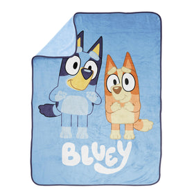 Jay Franco Bluey hero throw texture close-up highlights plush softness.