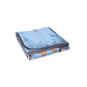 Jay Franco Bluey hero throw travel-ready roll demonstrates portability.