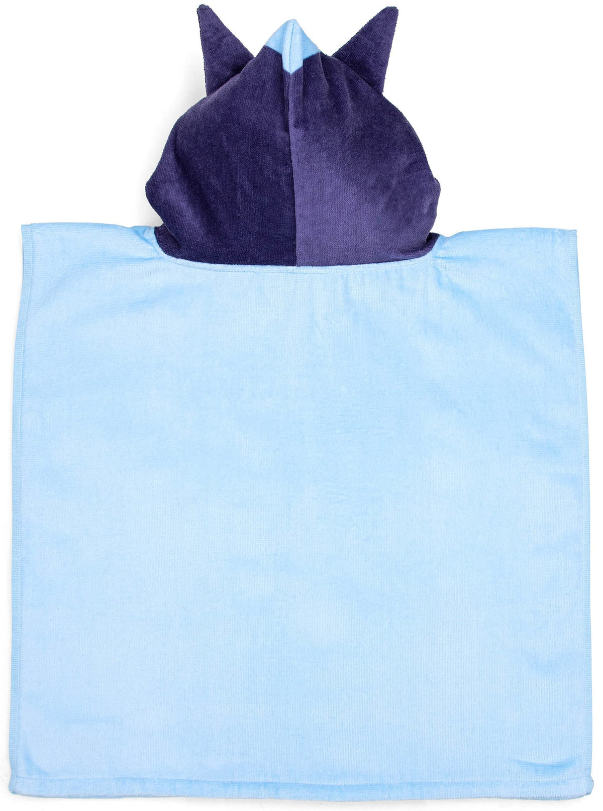 Jay Franco Bluey hooded poncho with soft cotton terry for gentle wear.