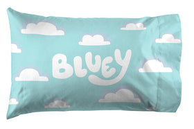 Jay Franco Bluey pillowcase highlighting microfiber softness and easy care.