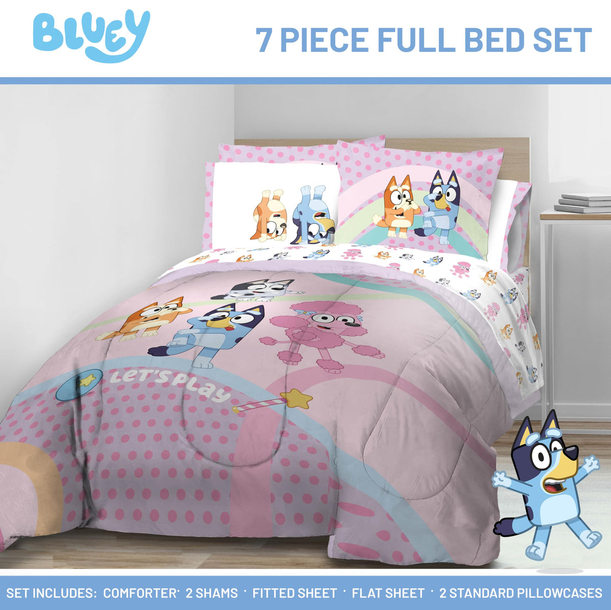 Jay Franco Bluey pillowcases with vibrant colors and bedtime comfort