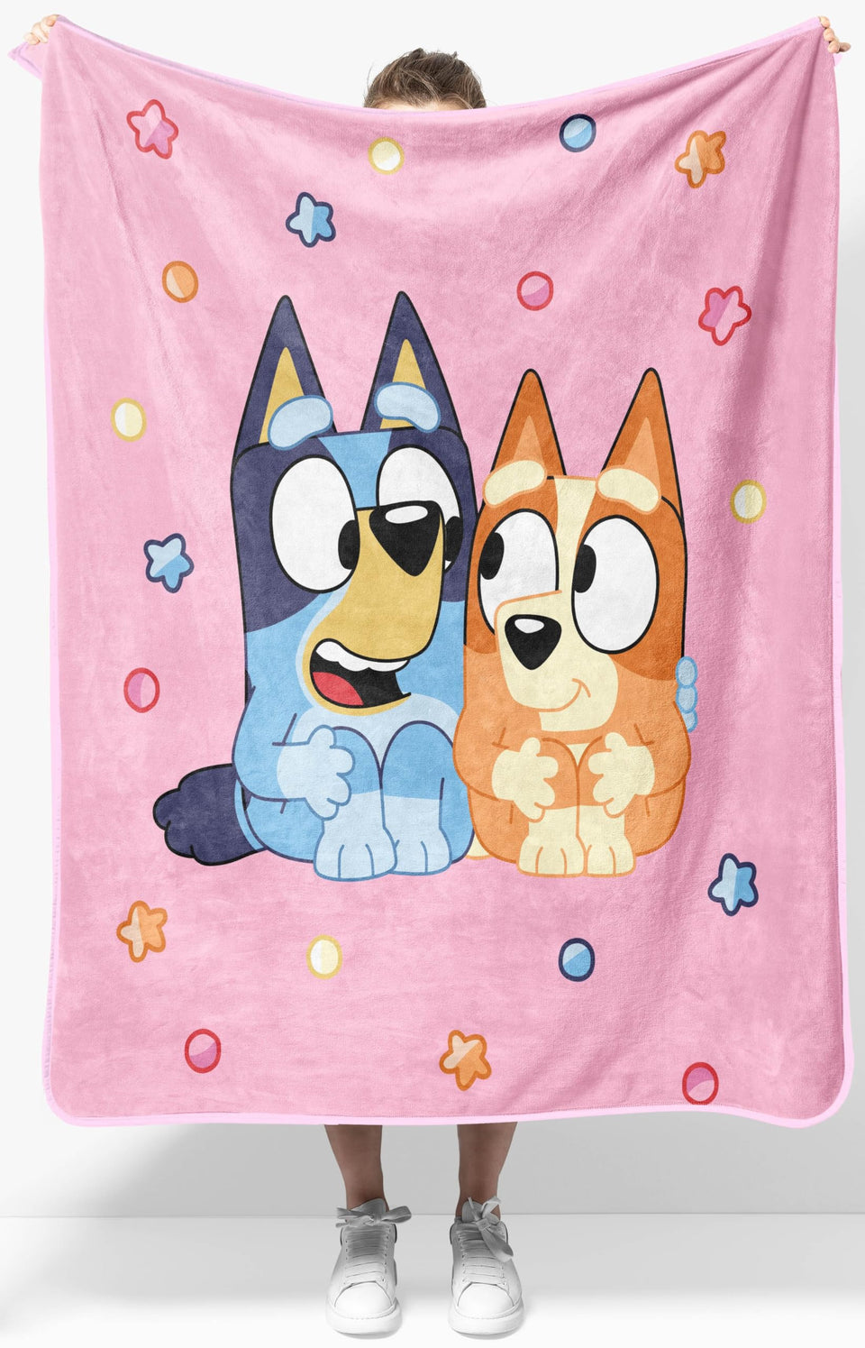 Jay Franco Bluey plush throw design for cozy playtime and bedtime rituals.