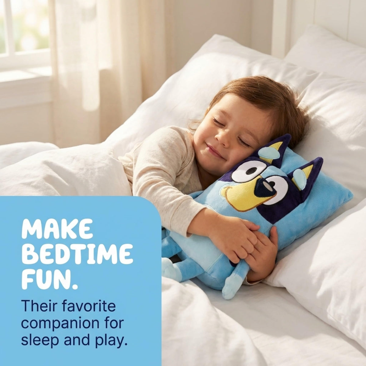 Jay Franco Bluey Snuggle Pillow packaging highlighting official Bluey branding.