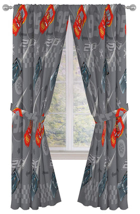 Jay Franco Cars Lightning McQueen drapes panel with bold graphics for a vibrant kid's room
