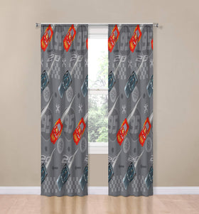 Lightning McQueen curtain panel showcases speed design for Cars fans during playtime